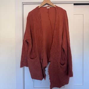 DONNI. Terracotta Open-Front Cardigan